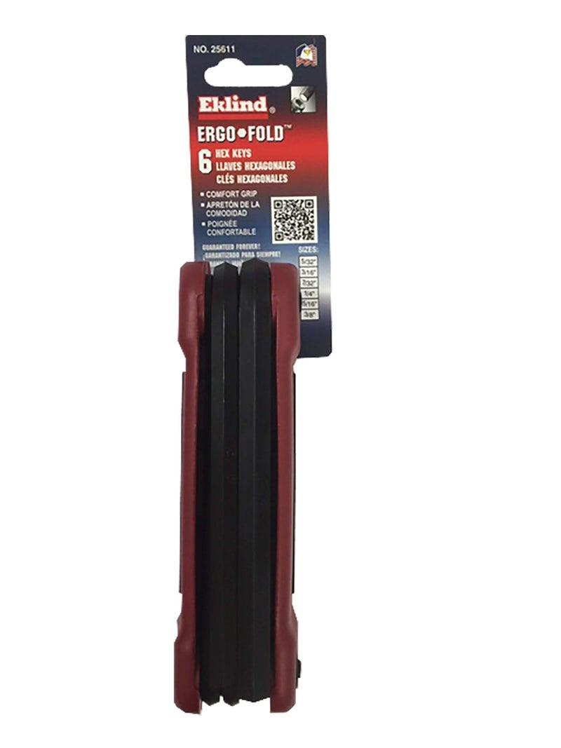 Eklind Tool EKLIND 25611 Ergo-Fold Fold-up Hex Key allen wrench - 6pc set SAE Inch Sizes 5/32-3/8 - Image 2